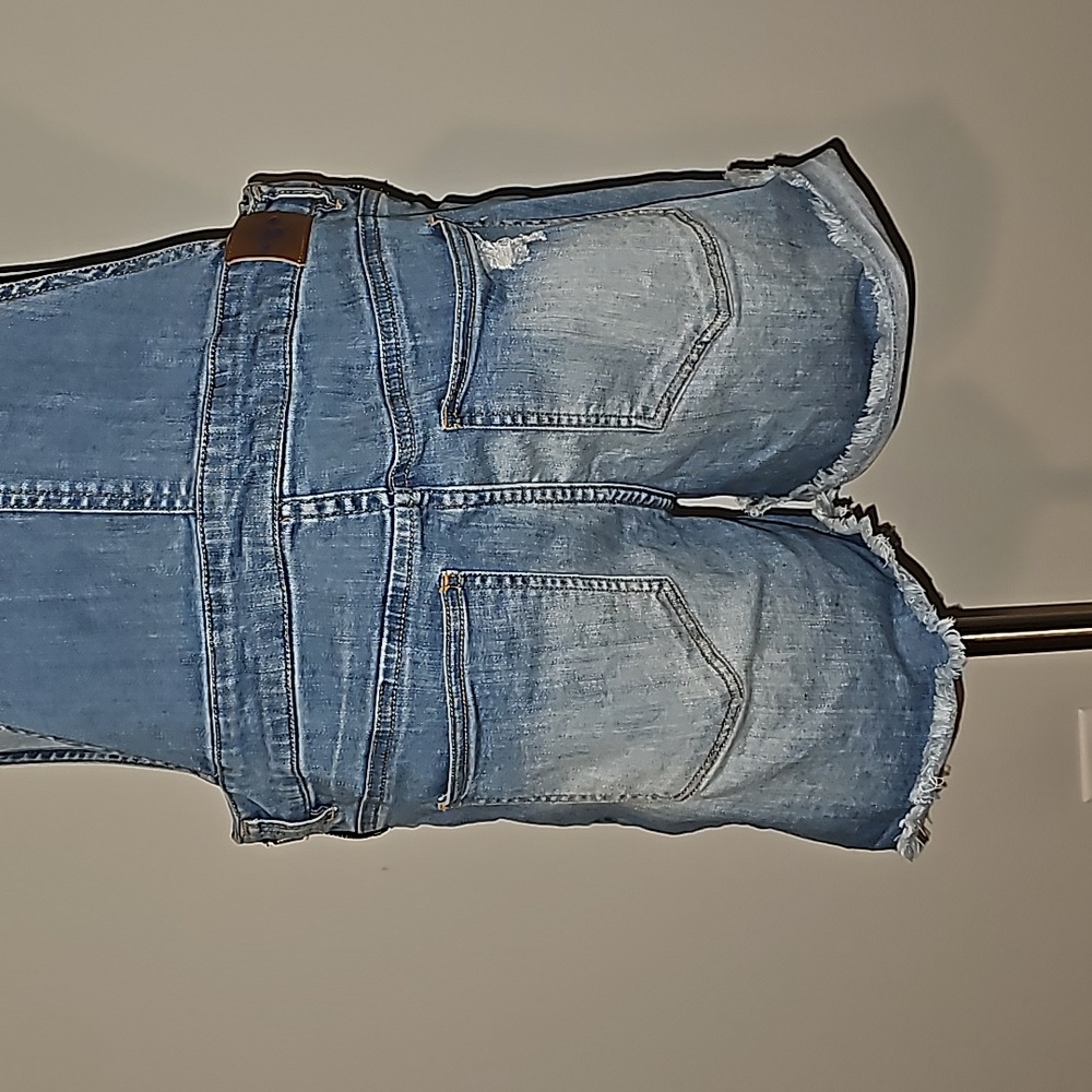 Wild Blue Sadie Robertson Collection Distressed Denim Shortalls Sz L VGUC - Picture 16 of 17